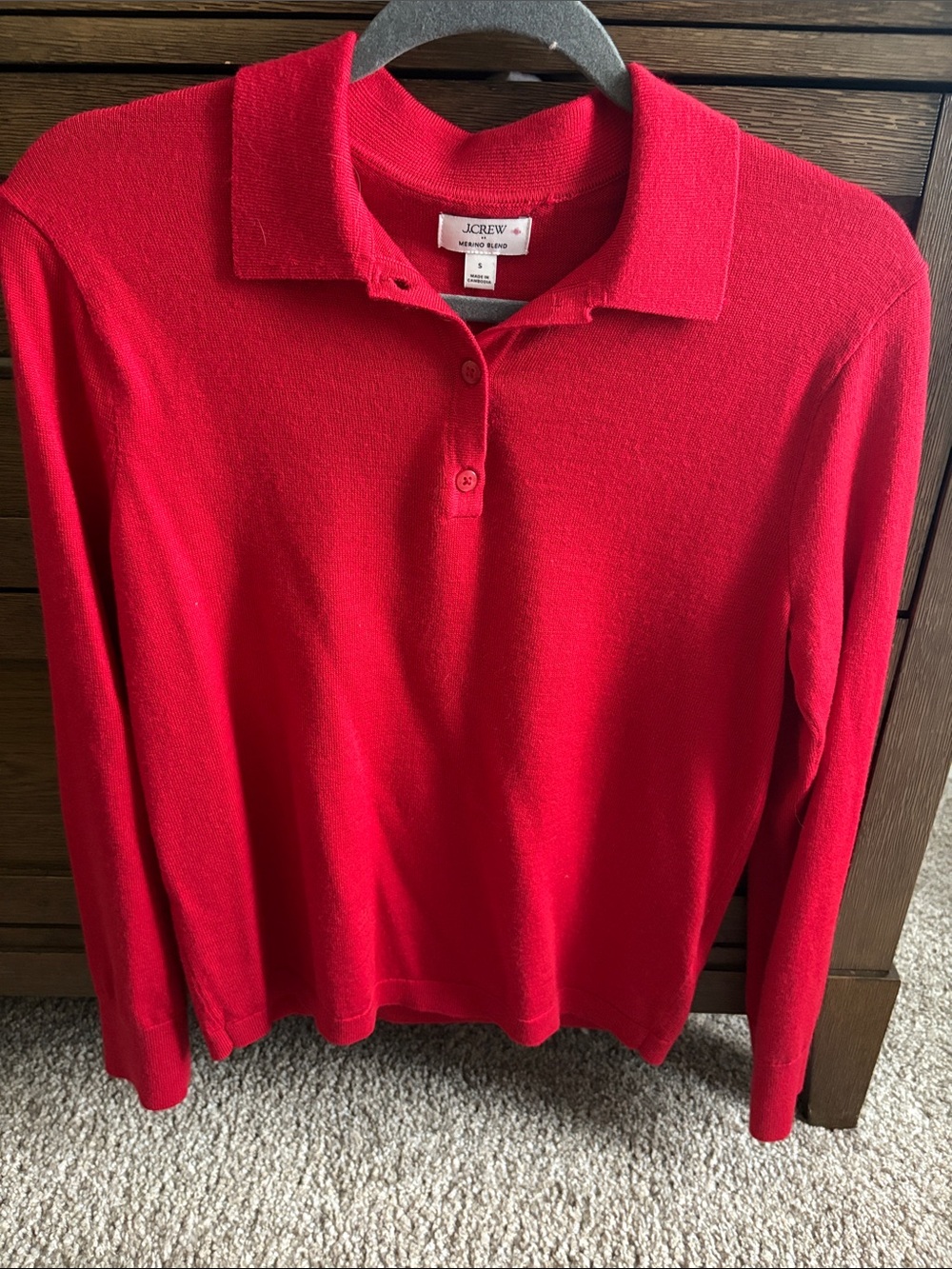 J. Crew MERINO WOOL BLEND Polo-Neck Long Sleeve Sweater